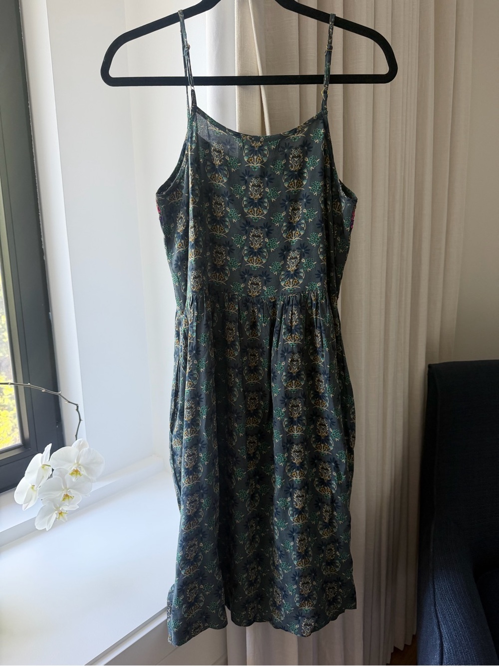 NATURAL LIFE Dark Green Floral Print Spaghetti Strap Dress - Picture 2 of 9